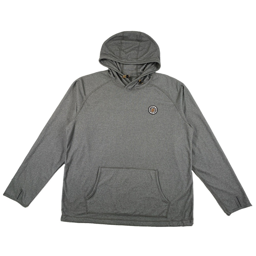 Howler Bros Palo Duro Grid Waffle Fleece Hoodie Men's XL Gray Pineapple Patch